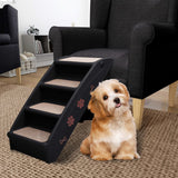 NNEVL Folding Dog Stairs Black 62x40x49.5 cm