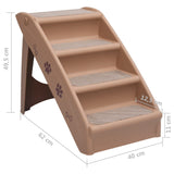 NNEVL Folding Dog Stairs Brown 62x40x49.5 cm