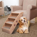 NNEVL Folding Dog Stairs Brown 62x40x49.5 cm