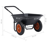 NNEVL Wheelbarrow Black and Orange 78 L 100 kg