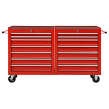 NNEVL Tool Trolley with 14 Drawers Steel Red