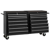 NNEVL Tool Trolley with 14 Drawers Steel Black