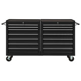 NNEVL Tool Trolley with 14 Drawers Steel Black