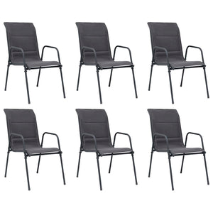NNEVL Stackable Garden Chairs 6 pcs Steel and Textilene Anthracite