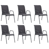 NNEVL Stackable Garden Chairs 6 pcs Steel and Textilene Anthracite