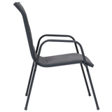 NNEVL Stackable Garden Chairs 6 pcs Steel and Textilene Anthracite