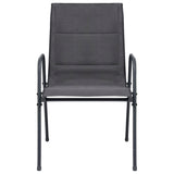 NNEVL Stackable Garden Chairs 6 pcs Steel and Textilene Anthracite