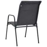 NNEVL Stackable Garden Chairs 6 pcs Steel and Textilene Anthracite