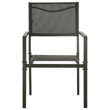 NNEVL Garden Chairs 2 pcs Textilene and Steel Black and Anthracite