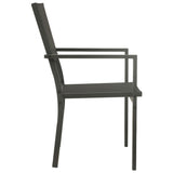 NNEVL Garden Chairs 2 pcs Textilene and Steel Black and Anthracite