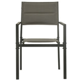 NNEVL Garden Chairs 2 pcs Textilene and Steel Grey and Anthracite