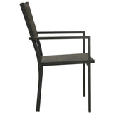 NNEVL Garden Chairs 2 pcs Textilene and Steel Grey and Anthracite