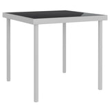 NNEVL Outdoor Dining Table Light Grey 80x80x72 cm Glass and Steel