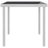 NNEVL Outdoor Dining Table Light Grey 80x80x72 cm Glass and Steel