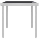 NNEVL Outdoor Dining Table Light Grey 80x80x72 cm Glass and Steel