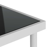 NNEVL Outdoor Dining Table Light Grey 80x80x72 cm Glass and Steel