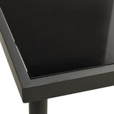 NNEVL Outdoor Dining Table Anthracite 80x80x72 cm Glass and Steel