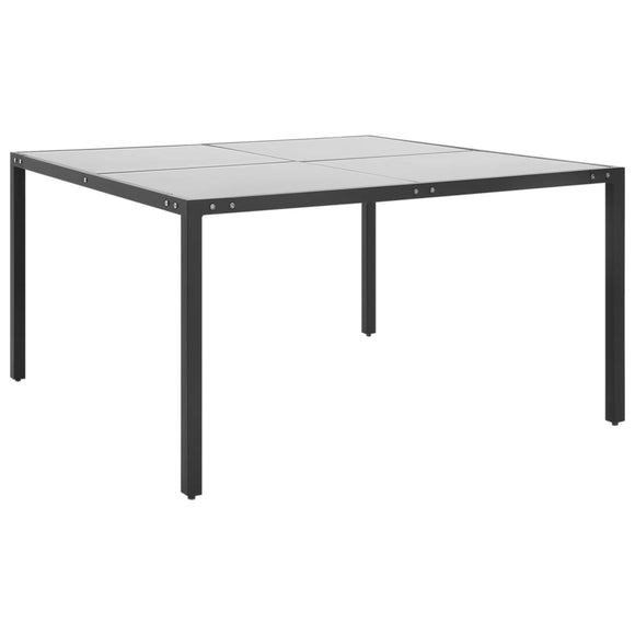 NNEVL Garden Table Anthracite 130x130x72 cm Steel and Glass