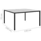 NNEVL Garden Table Anthracite 130x130x72 cm Steel and Glass