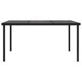 NNEVL Garden Table with Glass Tabletop Black 150x90x74 cm Steel