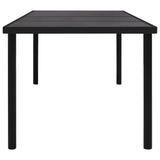 NNEVL Garden Table with Glass Tabletop Black 150x90x74 cm Steel