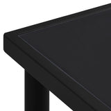 NNEVL Garden Table with Glass Tabletop Black 150x90x74 cm Steel