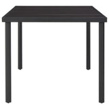 NNEVL Garden Table Black 220x90x74.5 cm Steel and Glass