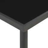 NNEVL Garden Table Black 220x90x74.5 cm Steel and Glass