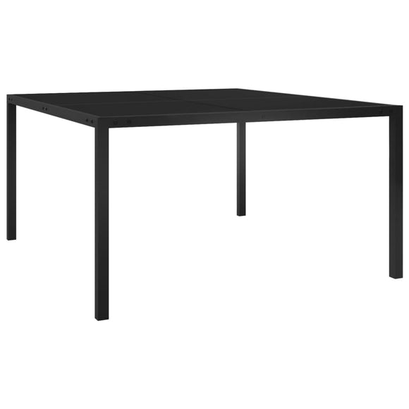 NNEVL Garden Table 130x130x72 cm Black Steel and Glass