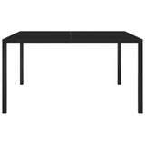 NNEVL Garden Table 130x130x72 cm Black Steel and Glass
