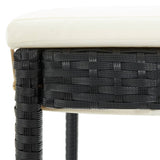 NNEVL Garden Bar Stools with Cushions 2 pcs Black Poly Rattan