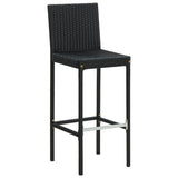 NNEVL Garden Bar Stools with Cushions 4 pcs Black Poly Rattan