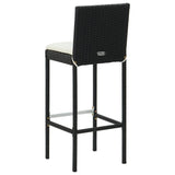 NNEVL Garden Bar Stools with Cushions 4 pcs Black Poly Rattan