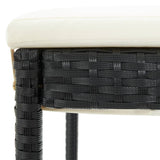 NNEVL Garden Bar Stools with Cushions 4 pcs Black Poly Rattan