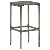 NNEVL Bar Stools with Cushions 2 pcs Grey Poly Rattan