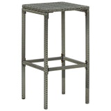 NNEVL Bar Stools with Cushions 3 pcs Grey Poly Rattan