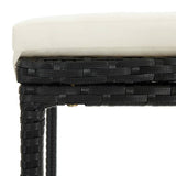 NNEVL Bar Stools with Cushions 4 pcs Black Poly Rattan