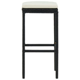 NNEVL Bar Stools with Cushions 6 pcs Black Poly Rattan