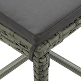 NNEVL Bar Stools with Cushions 6 pcs Grey Poly Rattan