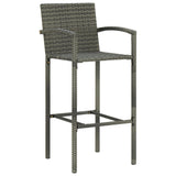 NNEVL Bar Stools 2 pcs Grey Poly Rattan
