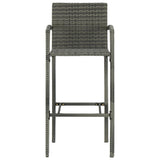NNEVL Bar Stools 4 pcs Grey Poly Rattan