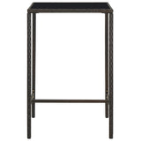 NNEVL Garden Bar Table Brown 70x70x110 cm Poly Rattan and Glass