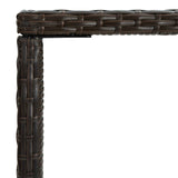 NNEVL Garden Bar Table Brown 70x70x110 cm Poly Rattan and Glass