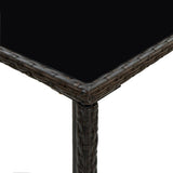 NNEVL Garden Bar Table Brown 70x70x110 cm Poly Rattan and Glass