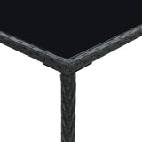 NNEVL Garden Bar Table Black 70x70x110 cm Poly Rattan and Glass