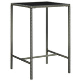 NNEVL Garden Bar Table Grey 70x70x110 cm Poly Rattan and Glass