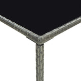 NNEVL Garden Bar Table Grey 70x70x110 cm Poly Rattan and Glass