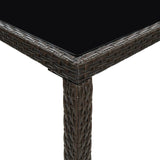 NNEVL Garden Bar Table Brown 130x60x110 cm Poly Rattan and Glass