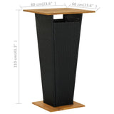 NNEVL Bar Table Black 60x60x110 cm Poly Rattan and Solid Acacia Wood