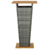 NNEVL Bar Table Grey 60x60x110 cm Poly Rattan and Solid Acacia Wood